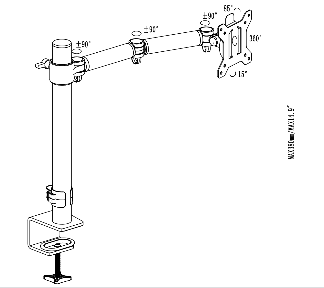 Brazo para monitor único