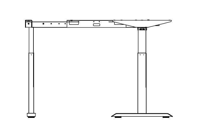 Dibujo-2 de la mesa para sentarse y pararse a 90°