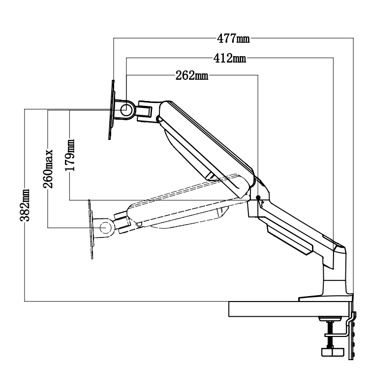 Brazo para monitor único 