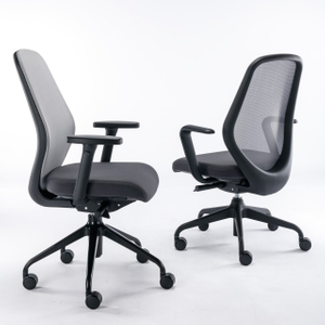 Silla de oficina giratoria de malla ergonómica reclinable moderna, silla de escritorio con reposacabezas ajustable y función de elevación, tela compuesta de Metal y nailon